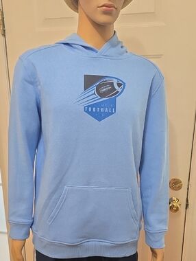 Xersion Brand Boy's Blue Hooded Pullover with Football Print & Matching Pants XL